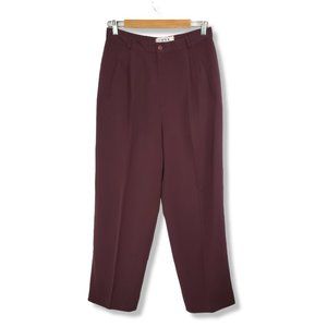Vintage Vorte Nom 80's High-rise Burgundy Pleated Dress Pants Size 44/ US 12